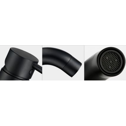 REA-B4102 - Miscelatore per lavabo LUNGO 16,5 cm nero