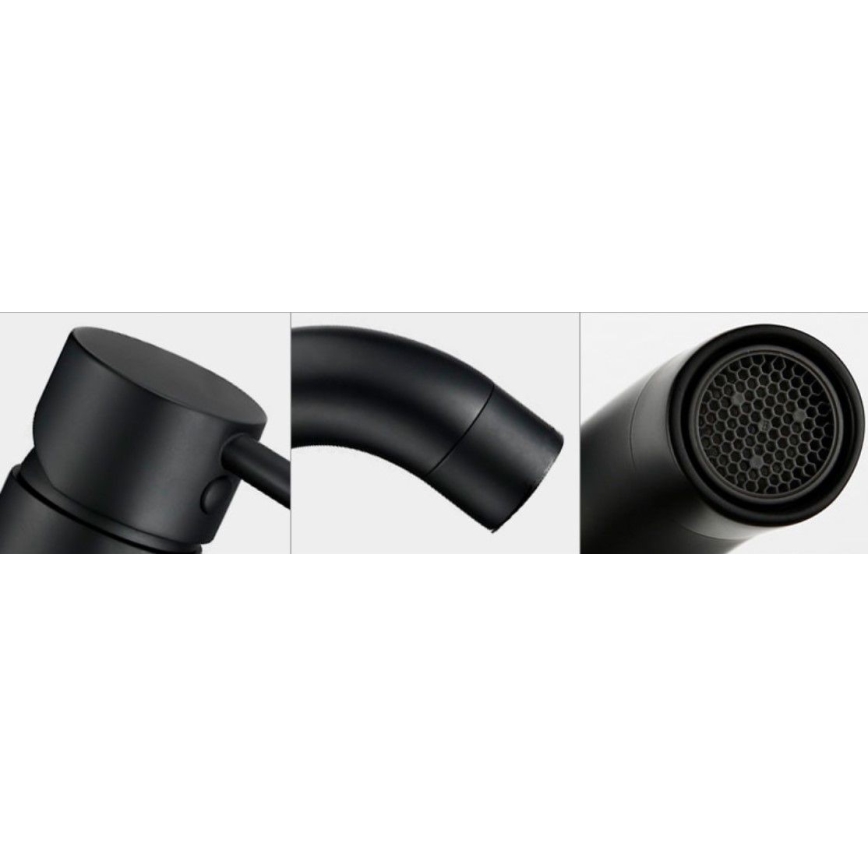 REA-B4102 - Miscelatore per lavabo LUNGO 16,5 cm nero