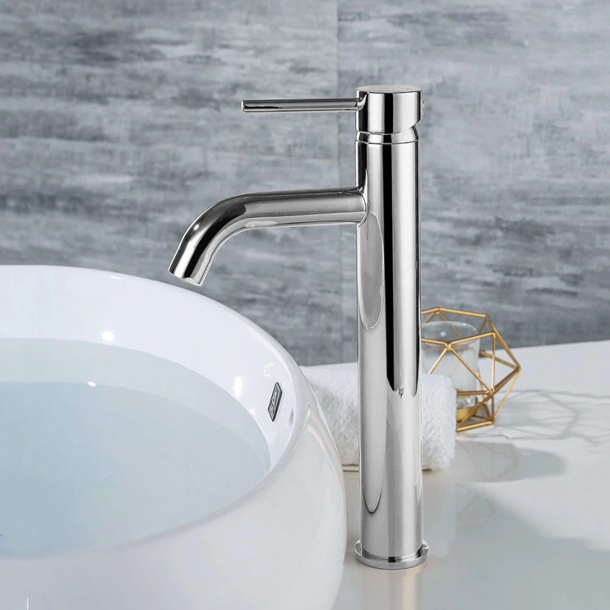REA-B4104 - Miscelatore per lavabo LUNGO 28 cm, cromo lucido