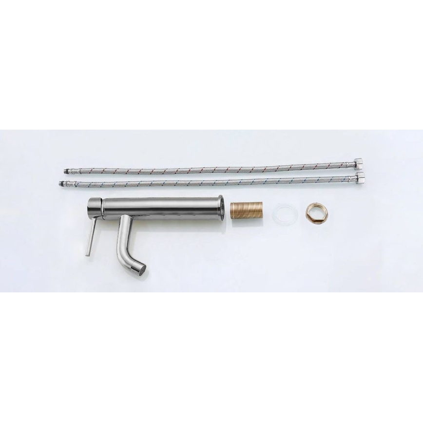 REA-B4104 - Miscelatore per lavabo LUNGO 28 cm, cromo lucido