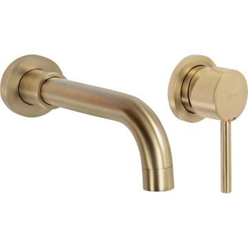 REA-B4109 - Miscelatore per lavabo ad incasso LUNGO, finitura oro spazzolato