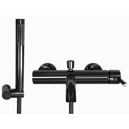 REA-B4422 - Set per vasca LUNGO nero lucido