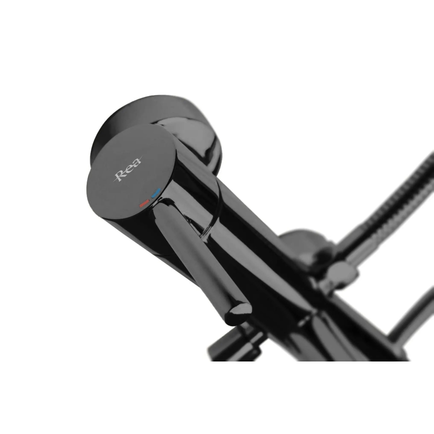 REA-B4422 - Set per vasca LUNGO nero lucido