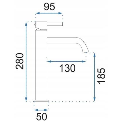 REA-B4526 - Miscelatore per lavabo LUNGO 28 cm, oro spazzolato