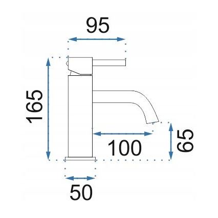 REA-B4527 - Miscelatore per lavabo LUNGO 16,5 cm, oro spazzolato