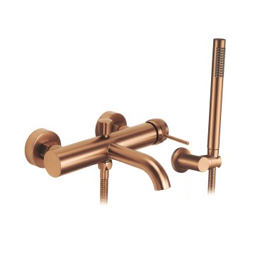 REA-B4567 - Set per vasca da bagno LUNGO in rame spazzolato