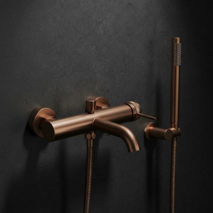 REA-B4567 - Set per vasca da bagno LUNGO in rame spazzolato