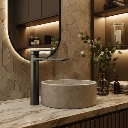 REA-B4584 - Miscelatore per lavabo STORM 29,5 cm titanio