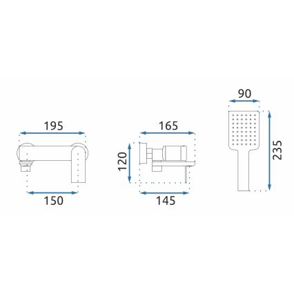 REA-B4585 - Set per vasca STORM titanio