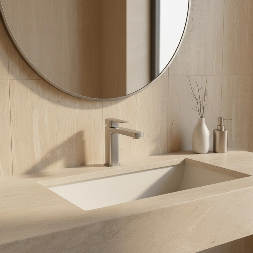 REA-B4589 - Miscelatore per lavabo ARLO 17 cm nichel