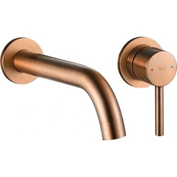 REA-B4600 - Miscelatore da lavabo per installazione ad incasso LUNGO, finitura rame spazzolato