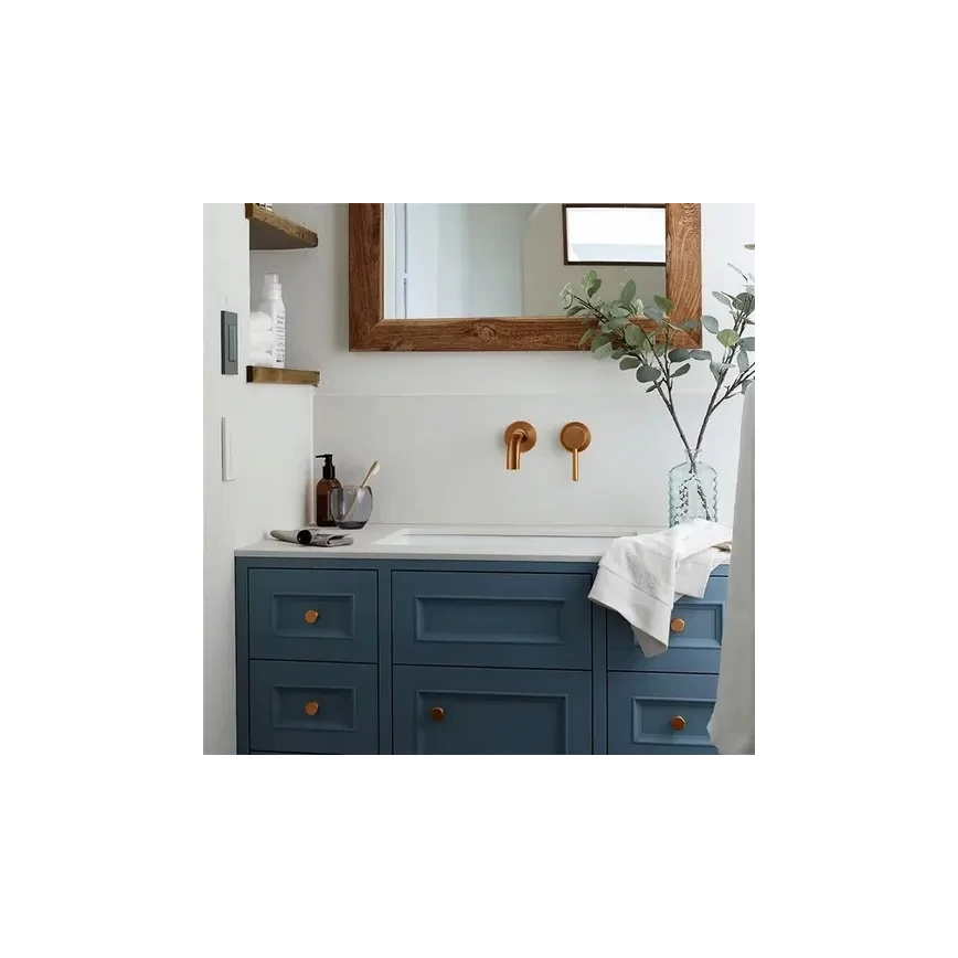 REA-B4600 - Miscelatore da lavabo per installazione ad incasso LUNGO, finitura rame spazzolato