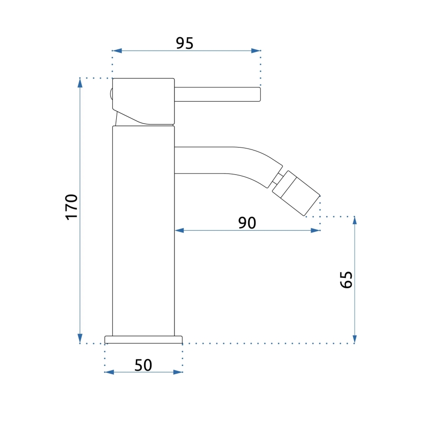 REA-B4700 - Miscelatore per bidet LUNGO 17 cm oro rosa