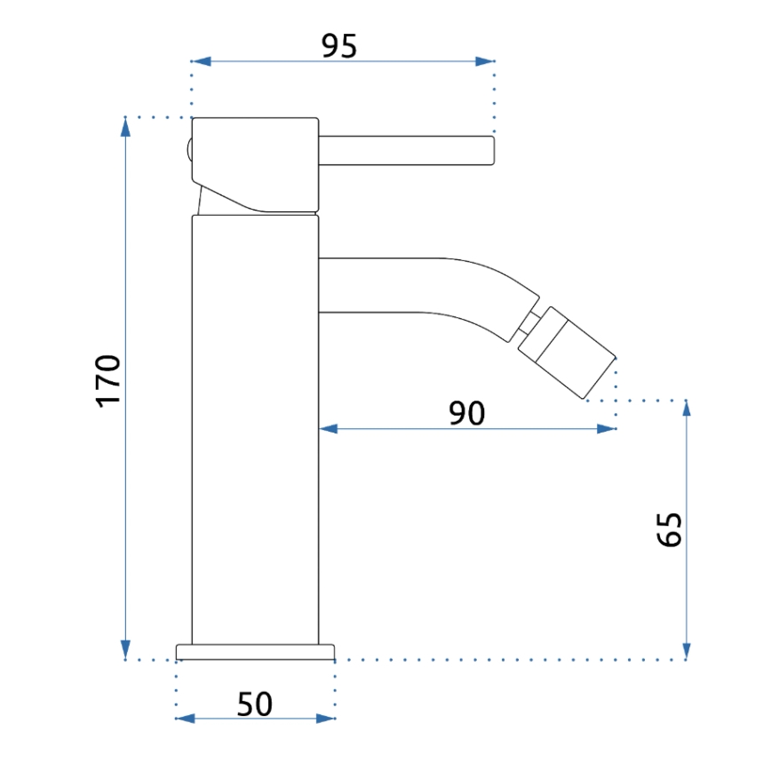 REA-B4702 - Miscelatore per bidet LUNGO 17 cm oro spazzolato