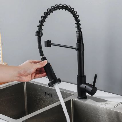 REA-B4820 - Miscelatore da cucina con doccetta estraibile COLIN 42,5 cm nero