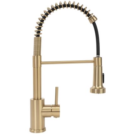 REA-B4821 - Miscelatore per lavello con doccetta estraibile COLIN 42,5 cm, finitura oro spazzolato