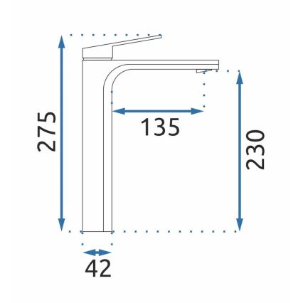 REA-B4895 - Miscelatore per lavabo MARCO 27,5 cm oro spazzolato