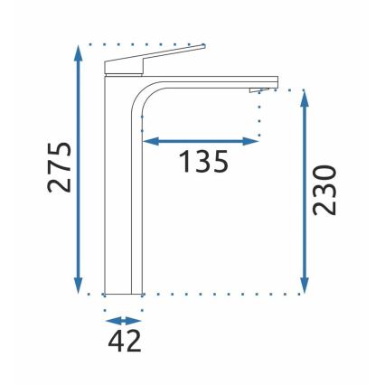 REA-B4896 - Miscelatore per lavabo MARCO 27,5 cm nero