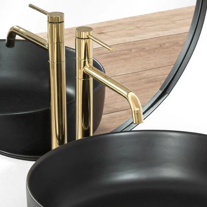 REA-B5002 - Miscelatore per lavabo LUGANO 34 cm, finitura oro