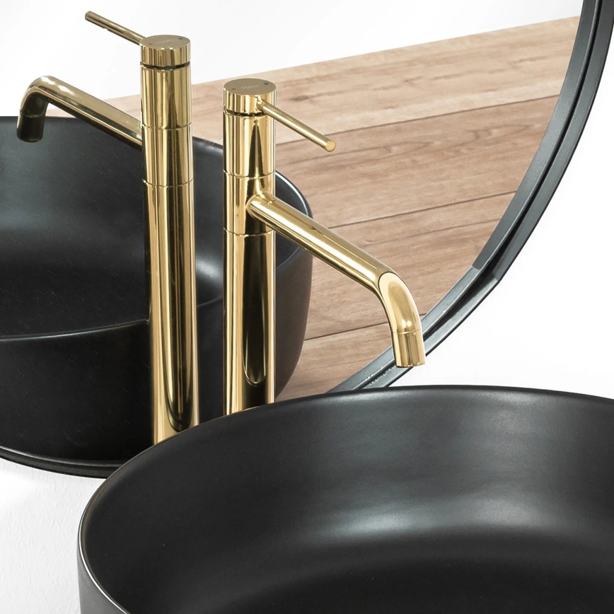 REA-B5002 - Miscelatore per lavabo LUGANO 34 cm, finitura oro