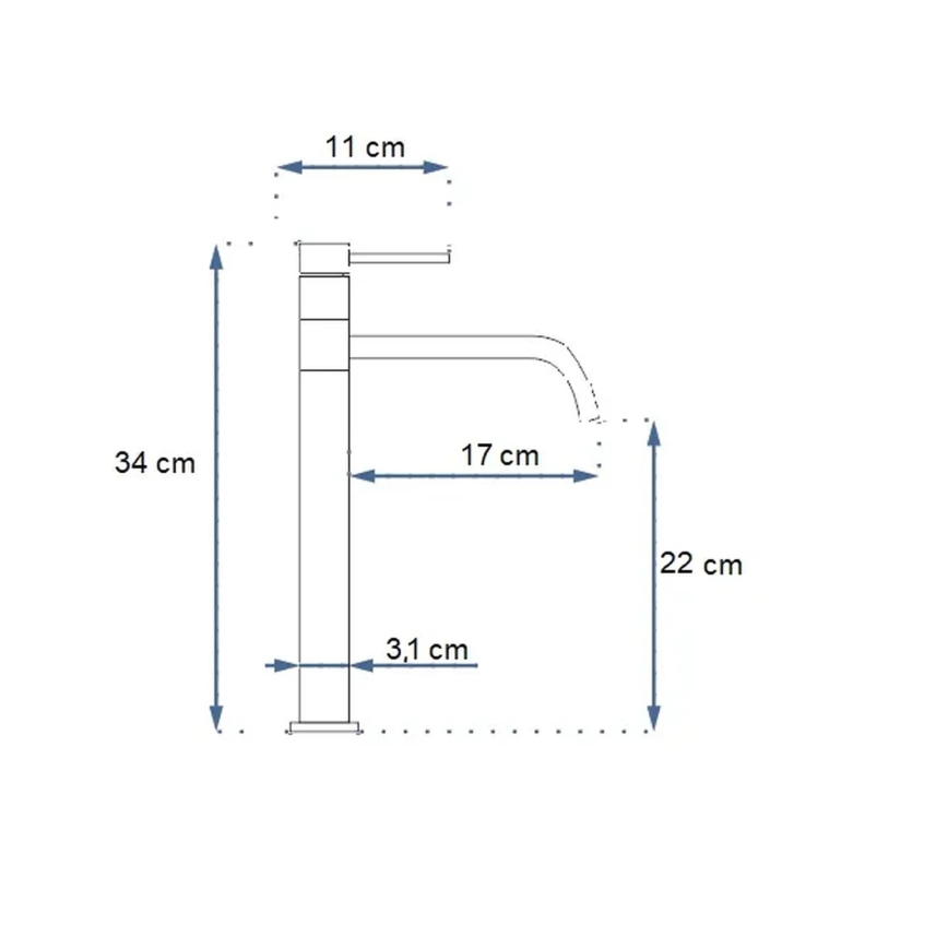 REA-B5002 - Miscelatore per lavabo LUGANO 34 cm, finitura oro