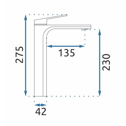REA-B5062 - Miscelatore per lavabo MARCO 27,5 cm, finitura titanio