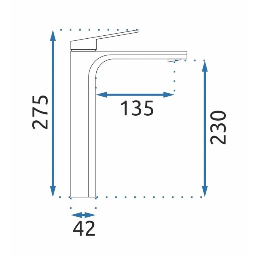 REA-B5062 - Miscelatore per lavabo MARCO 27,5 cm, finitura titanio