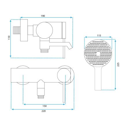 REA-B5099 - Set per vasca FOSS nero opaco