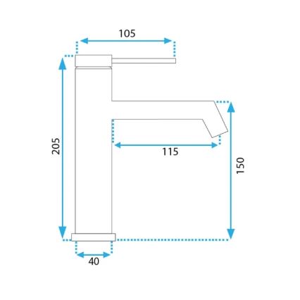 REA-B5316 - Miscelatore per lavabo FOSS 20,5 cm, oro spazzolato