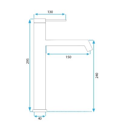 REA-B5320 - Miscelatore per lavabo FOSS 29,5 cm nero opaco