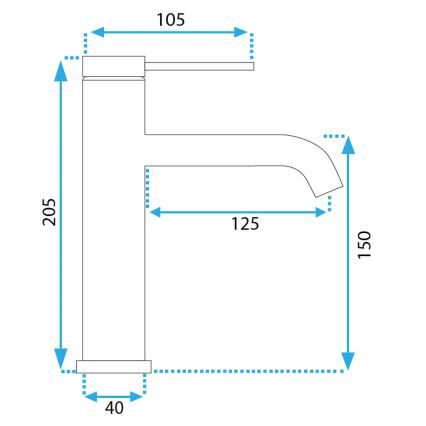 REA-B5324 - Miscelatore per lavabo CLIF 20,5 cm in acciaio spazzolato
