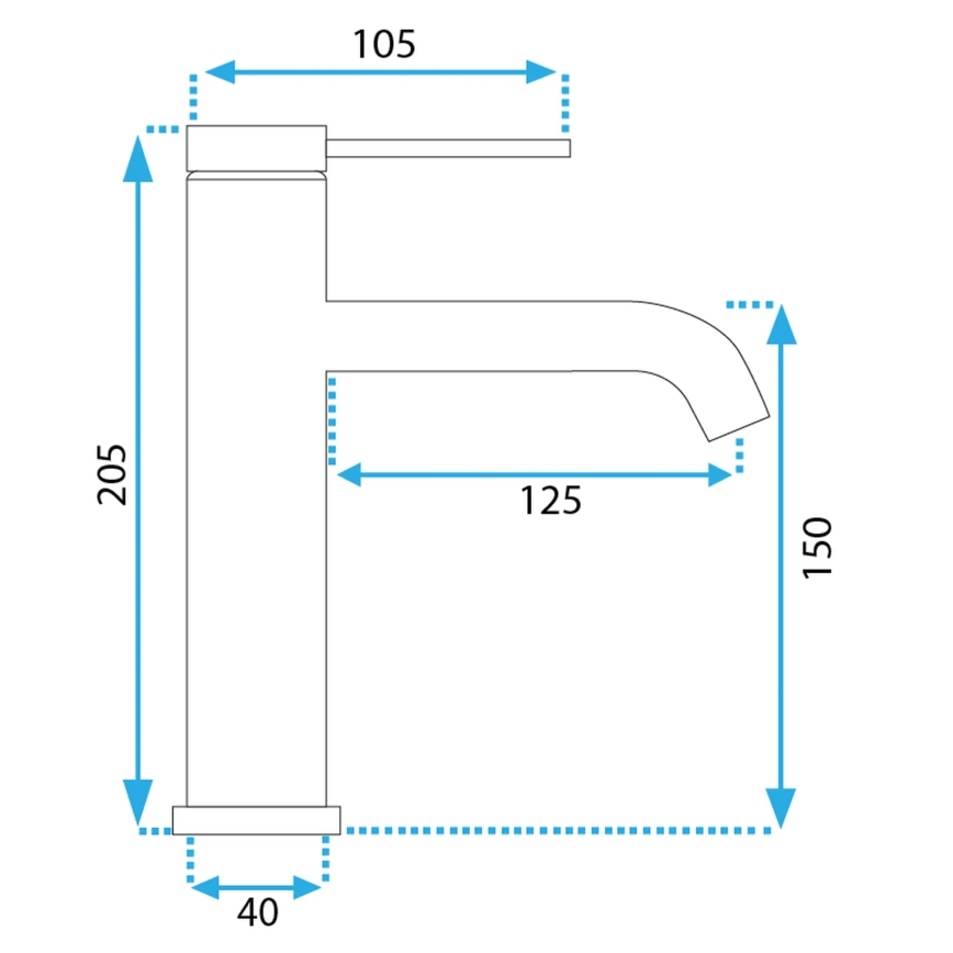 REA-B5324 - Miscelatore per lavabo CLIF 20,5 cm in acciaio spazzolato
