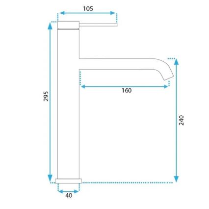REA-B5325 - Miscelatore per lavabo CLIF 29,5 cm nero opaco