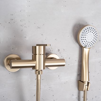 REA-B5501 - Set doccia con miscelatore ONTARIO oro spazzolato