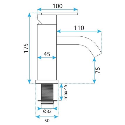 REA-B5505 - Miscelatore per lavabo ONTARIO 17,5 cm oro spazzolato