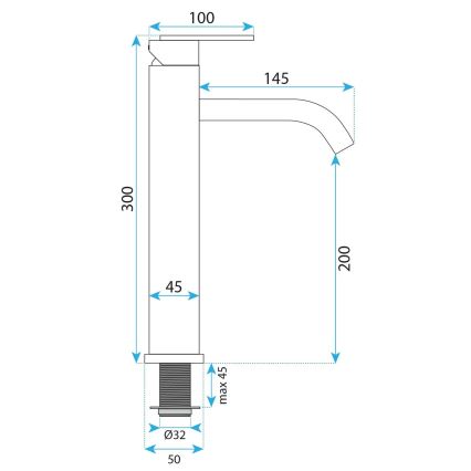 REA-B5508 - Miscelatore per lavabo ONTARIO 30 cm nero