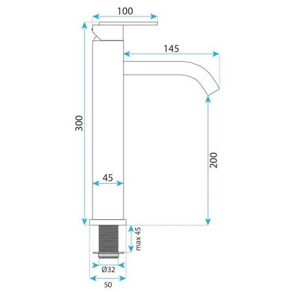 REA-B5510 - Miscelatore per lavabo ONTARIO 30 cm, finitura nichel