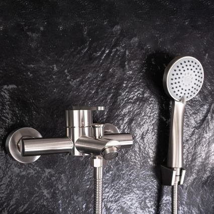 REA-B5514 - Set vasca con miscelatore ONTARIO in acciaio spazzolato