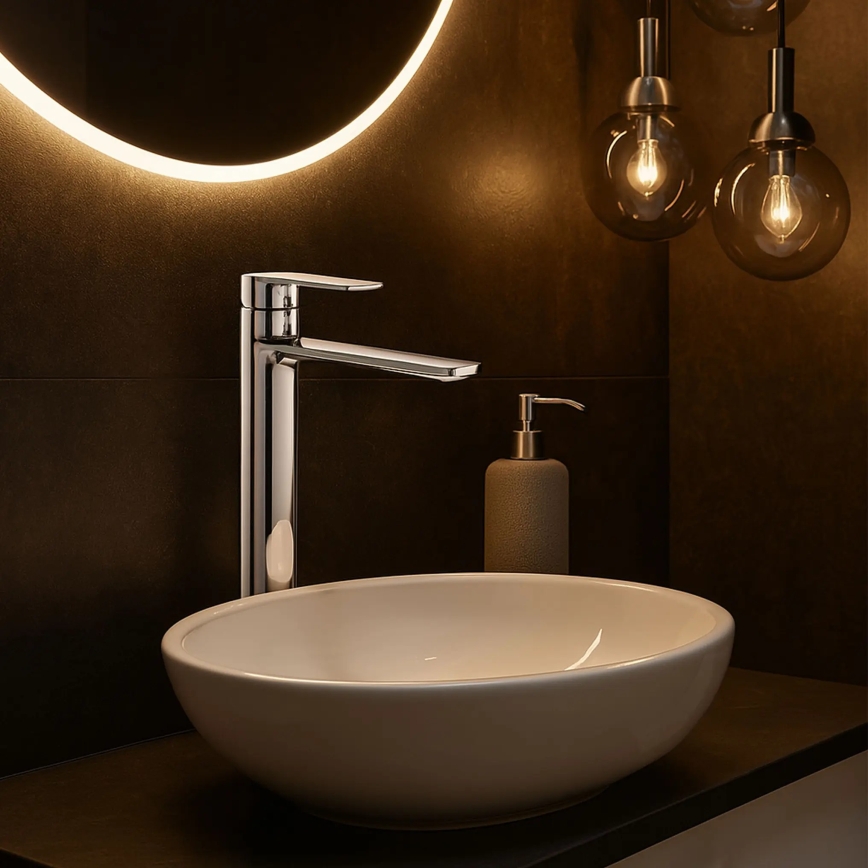 REA-B6203 - Miscelatore per lavabo STORM 29,5 cm cromo lucido