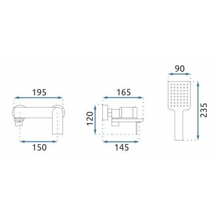 REA-B6204 - Set per vasca STORM, cromo lucido