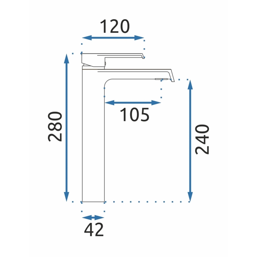 REA-B6207 - Miscelatore per lavabo HASS 28 cm, cromo lucido