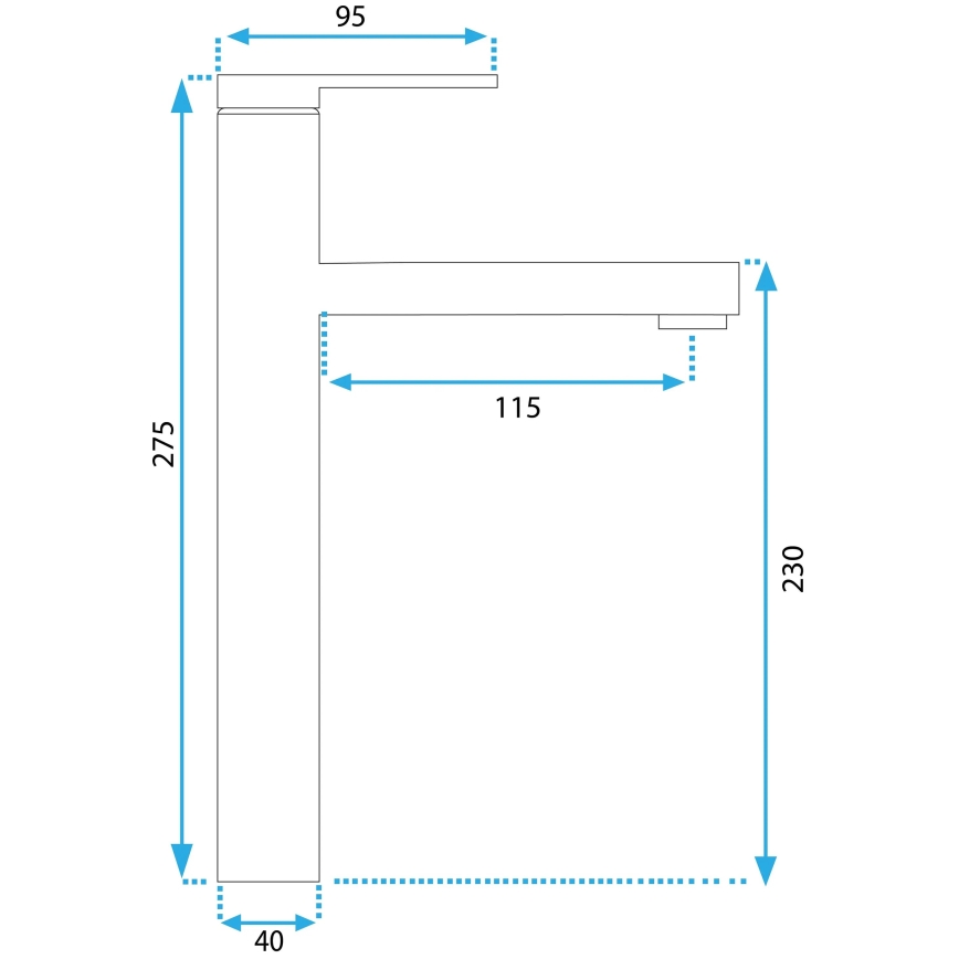 REA-B6214 - Miscelatore per lavabo PIXEL 27,5 cm nero