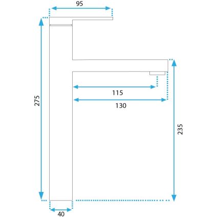 REA-B6215 - Miscelatore per lavabo PIXEL 27,5 cm oro
