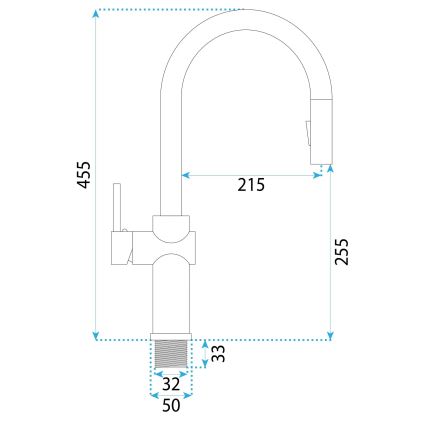 REA-B6330 - Miscelatore da cucina con doccetta estraibile FRESH 45 cm finitura nichel