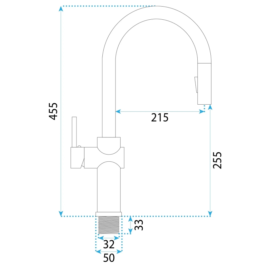 REA-B6330 - Miscelatore da cucina con doccetta estraibile FRESH 45 cm finitura nichel