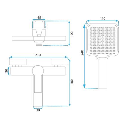 REA-B6407 - Set vasca con miscelatore ARGUS nero opaco