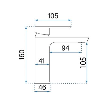 REA-B6410 - Miscelatore per lavabo ARGUS 16 cm, finitura oro spazzolata