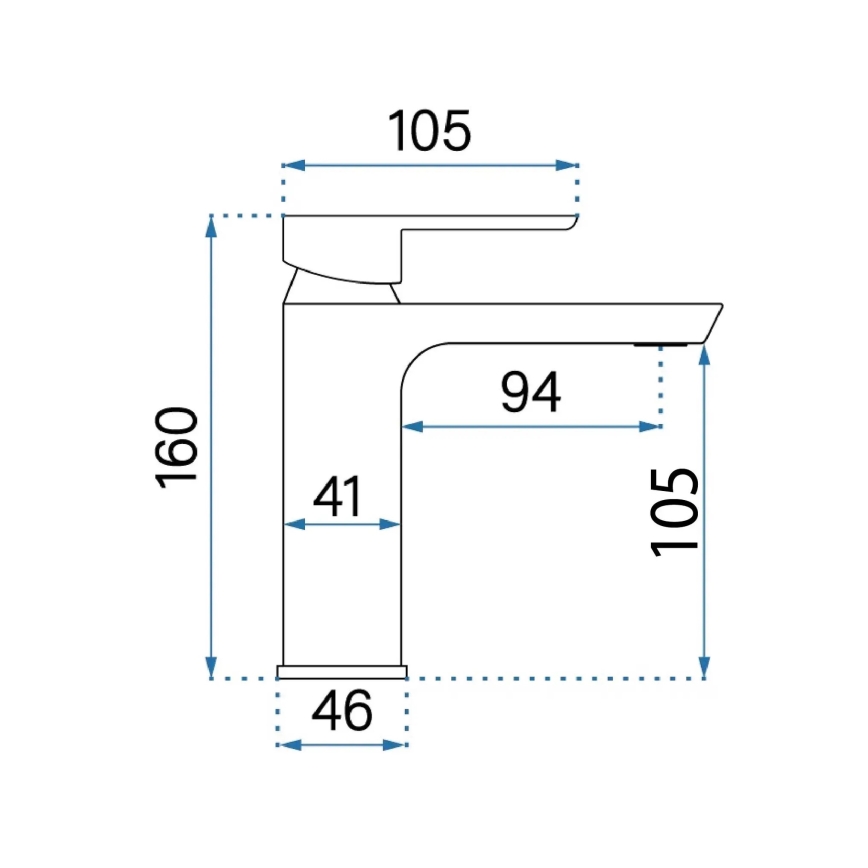 REA-B6410 - Miscelatore per lavabo ARGUS 16 cm, finitura oro spazzolata