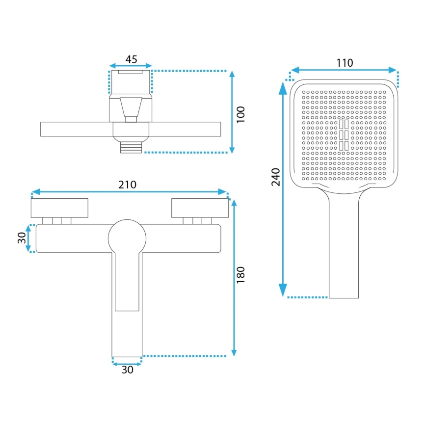 REA-B6414 - Set vasca con miscelatore ARGUS, finitura oro spazzolato