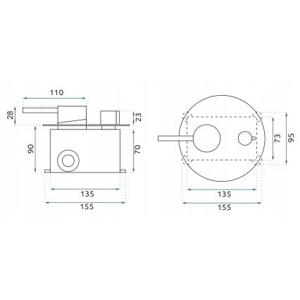 REA-B6440 - Kit per vasca con miscelatore incassato LUNGO bianco opaco